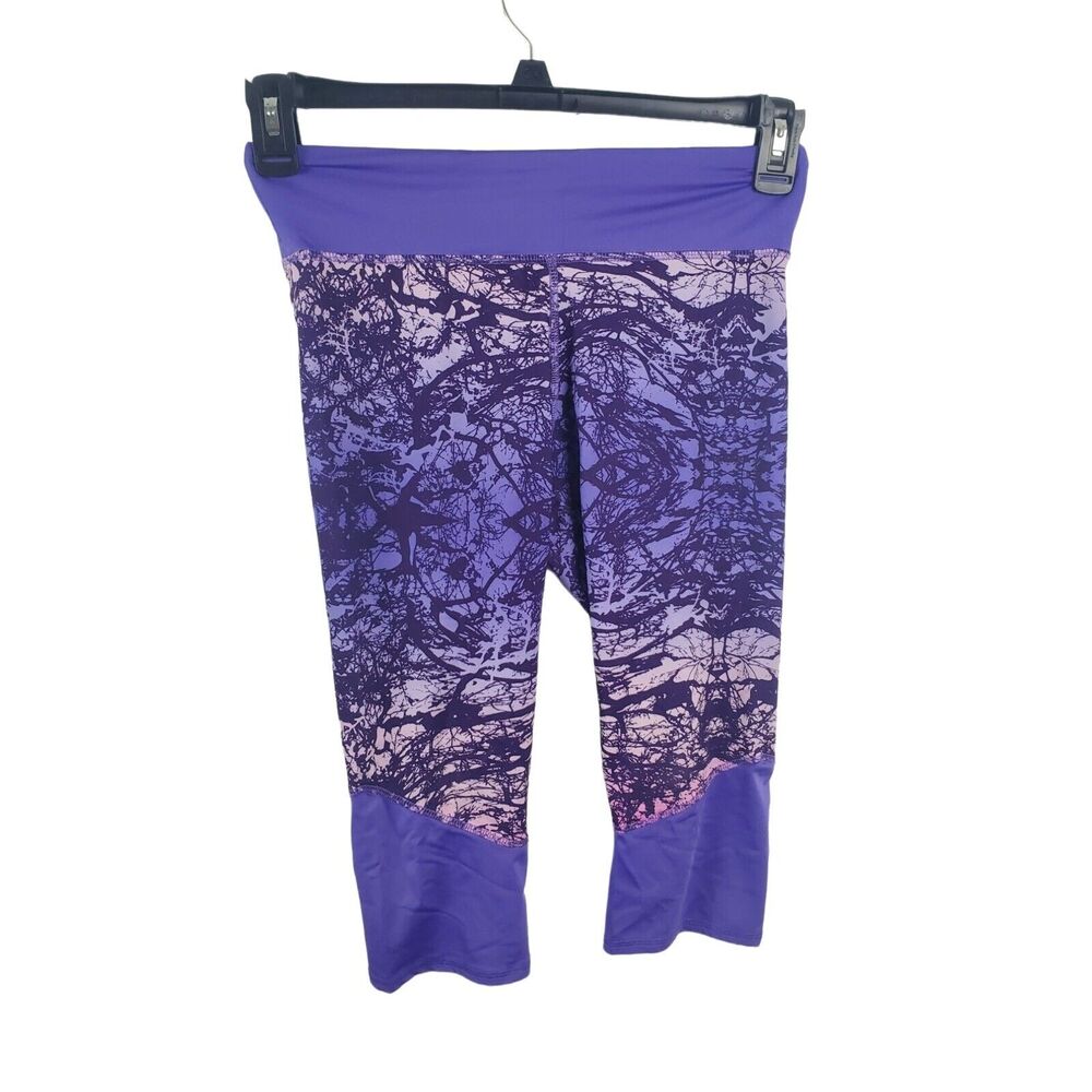 Gaiam Athletic Capri 16 Girls Purple Skinny leg Mesh Bottoms Mid Rise Kids Casua